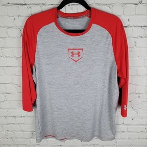 UNDER ARMOUR | Heat Gear loose fit baseball crewneck raglan athletic top